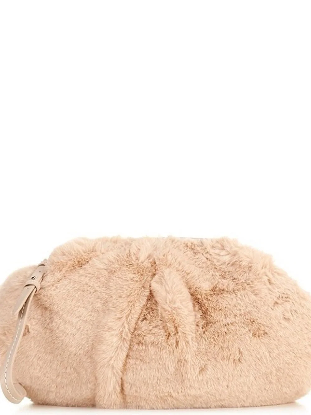 Anthropologie Dolce Vita NWT Oversized Faux Fur Clutch Crossbody Blush Pink